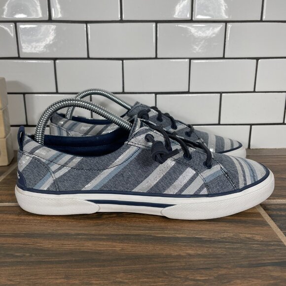 Sperry Pier Wave LTT Sneaker Womens Size 8.5 Shoes Navy Multicolor SeaCycled - Picture 3 of 13